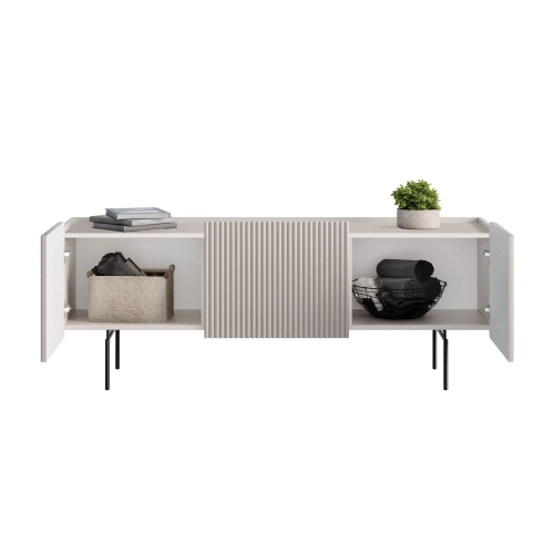 Szafka RTV Malmi 150 cm - kaszmir / czarne nóżki